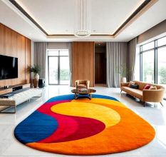 Handmade Round Abstract Multicolor Area Rug